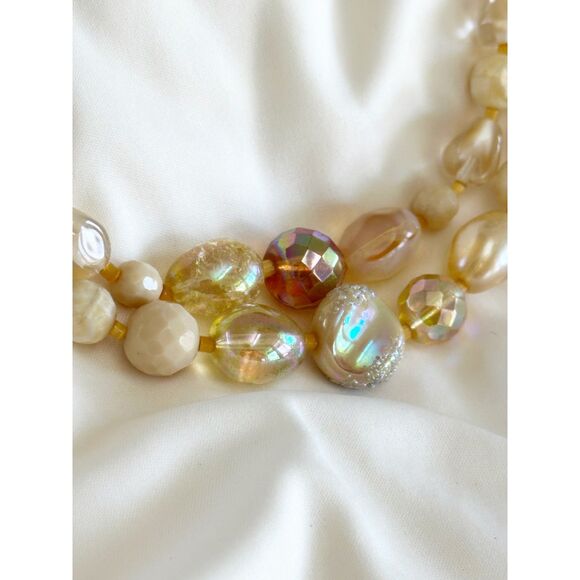 W Germany Glass Bead Double Strand Necklace - Picture 2 of 6